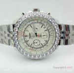 Replica Breitling Bentley Motors Diamond Bezel Cream Chronograph Dial Watch